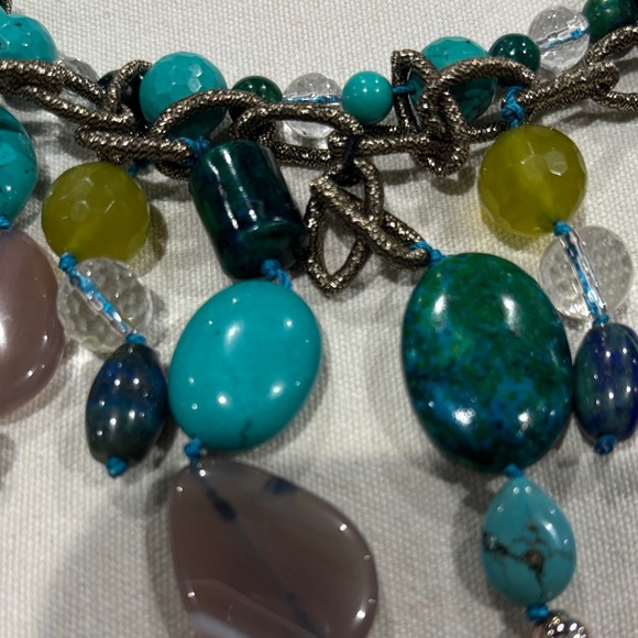 Elegant Turquoise and Silver Necklace - Picture 3 of 3
